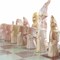 Hand Carved Soapstone Chess Set with 15 Inch Board Pink and White Stone